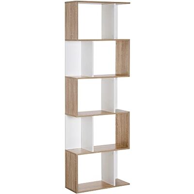 HOMCOM boekenkast, rek, opbergmeubel, modern design, 4 5 legplanken, kleur: eiken wit Hedendaagse 60x24x185cm Wit. HOMCOM boekenkast, rek, opbergmeubel, modern design, 4 5 legplanken, kleur: eiken wit Hedendaagse 60x24x185cm Wit.
