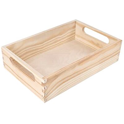 Creative Houten opbergdoos 29,5 x 19,5 x 6,5 cm (+/- 1 cm) houten opbergdoos met handgrepen opbergdoos keuken opbergkist kantoor opbergdoos Creative Houten opbergdoos 29,5 x 19,5 x 6,5 cm (+/- 1 cm) houten opbergdoos met handgrepen opbergdoos keuken opbergkist kantoor opbergdoos