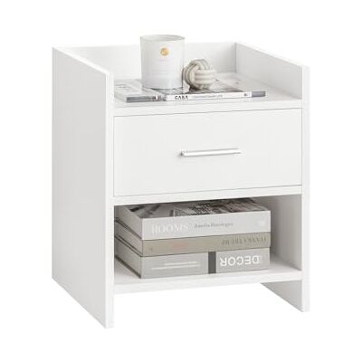 SoBuy FBT66-W Nachtkastje Bijzettafel Veelzijdig Salontafel Bijzettafelmet 1 lade en 2 planken, wit SoBuy FBT66-W Nachtkastje Bijzettafel Veelzijdig Salontafel Bijzettafelmet 1 lade en 2 planken, wit