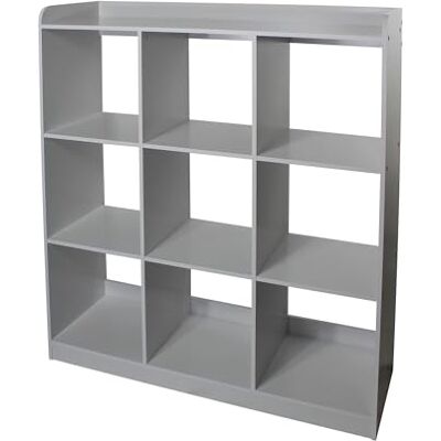 Iris Ohyama , KCX-9, kindermeubel, speelgoedkist, opbergdoos voor kinderen, 9 vakken, design, robuust, modulair, slaapkamer, school, Kids Cube Shelf, grijs Iris Ohyama , KCX-9, kindermeubel, speelgoedkist, opbergdoos voor kinderen, 9 vakken, design, robuust, modulair, slaapkamer, school, Kids Cube Shelf, grijs