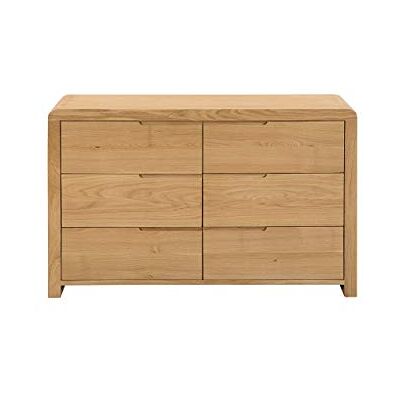 Julian Bowen Curve commode met 6 laden, eiken Julian Bowen Curve commode met 6 laden, eiken