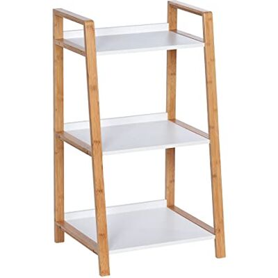 WENKO Finja Plank, 3 niveaus, badkamerrek, woonkamerrek, bamboe, 43 x 76 x 36 cm, bruin WENKO Finja Plank, 3 niveaus, badkamerrek, woonkamerrek, bamboe, 43 x 76 x 36 cm, bruin