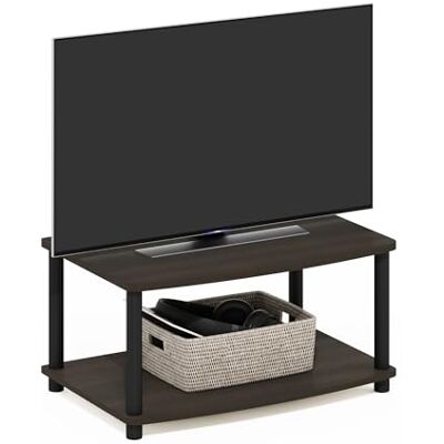 Furinno Turn-N-Tube TV-meubel met 2 etages, zonder gereedschap, donkerbruin/zwart Furinno Turn-N-Tube TV-meubel met 2 etages, zonder gereedschap, donkerbruin/zwart