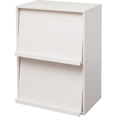 Iris Ohyama , Meubels, boekenkast, opbergrek, 2 opklapbare deuren, design, robuust, modern, multifunctioneel, kantoor, slaapkamer, woonkamer flap rek CHR-2 wit eiken Iris Ohyama , Meubels, boekenkast, opbergrek, 2 opklapbare deuren, design, robuust, modern, multifunctioneel, kantoor, slaapkamer, woonkamer flap rek CHR-2 wit eiken