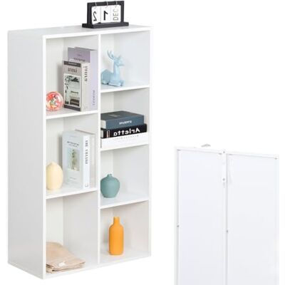 KARAT Elegant opbergrek met meerdere vakken, slaapkamerboekenkast in kubusvorm, met veiligheidsgordel, kantelbeveiliging (California wit, 29 x 59,6 x 108 cm (b x h) (7 vakjes)) KARAT Elegant opbergrek met meerdere vakken, slaapkamerboekenkast in kubusvorm, met veiligheidsgordel, kantelbeveiliging (California wit, 29 x 59,6 x 108 cm (b x h) (7 vakjes))