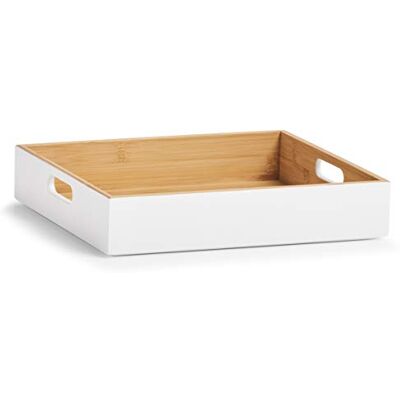 Zeller 13358 Opbergdoos, bamboe, 30 x 27 x 6 cm, wit Zeller 13358 Opbergdoos, bamboe, 30 x 27 x 6 cm, wit
