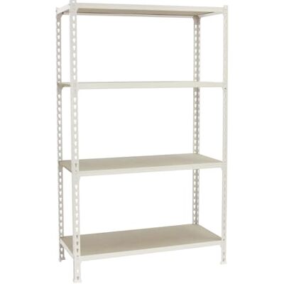 Simon Rack Maderclick Opbergrek, 1500 x 1200 x 400 mm, 4 niveaus van hout, 200 kg, buigpunt, rek voor zware belasting, garagerek, wit/hout Simon Rack Maderclick Opbergrek, 1500 x 1200 x 400 mm, 4 niveaus van hout, 200 kg, buigpunt, rek voor zware belasting, garagerek, wit/hout