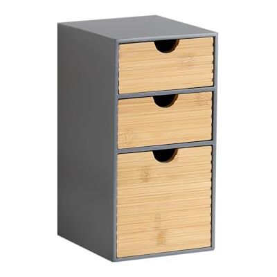 Kesper Organizer met 3 laden, materiaal: FSC® gecertificeerde spaanplaat & bamboe, afmetingen: 14 x 16 x 27 cm, kleur: grijs, naturel 58965 Kesper Organizer met 3 laden, materiaal: FSC® gecertificeerde spaanplaat & bamboe, afmetingen: 14 x 16 x 27 cm, kleur: grijs, naturel 58965