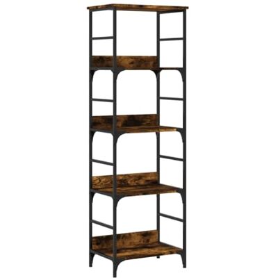 vidaXL Boekenkast, boekenrek met 4 vakken, opbergkast, kantoor, binnen, industrieel, gerookt eiken, technisch hout vidaXL Boekenkast, boekenrek met 4 vakken, opbergkast, kantoor, binnen, industrieel, gerookt eiken, technisch hout