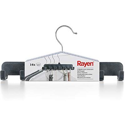 Rayen 14 stuks riemhangers, donkergrijs, 31,5 x 14,4 x 4,5 cm Rayen 14 stuks riemhangers, donkergrijs, 31,5 x 14,4 x 4,5 cm