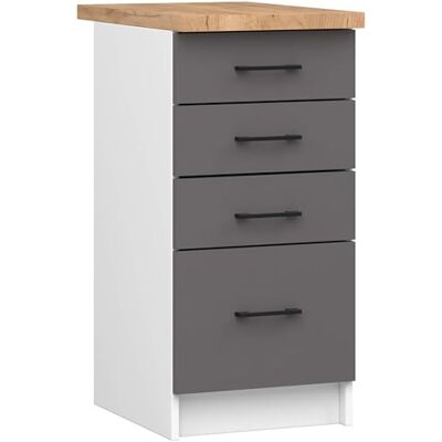 AKORD OLIWIA Onderkast voor keuken, 40 cm, 4 laden, kasten voor kleine keuken, keuken, als onderdeel van een set, 40 x 85 x 46 cm, 32,20 kg, wit AKORD OLIWIA Onderkast voor keuken, 40 cm, 4 laden, kasten voor kleine keuken, keuken, als onderdeel van een set, 40 x 85 x 46 cm, 32,20 kg, wit