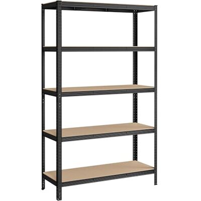 SONGMICS GLR060B01 Rek voor zware spullen, 5 niveaus, stalen opbergkast, montage zonder gereedschap, garagerek, voor gereedschapskisten, capaciteit 750 kg, 60 x 120 x 200 cm, zwart SONGMICS GLR060B01 Rek voor zware spullen, 5 niveaus, stalen opbergkast, montage zonder gereedschap, garagerek, voor gereedschapskisten, capaciteit 750 kg, 60 x 120 x 200 cm, zwart