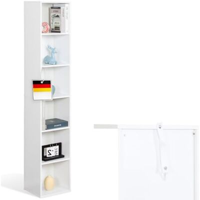 KARAT Elegant opbergrek met meerdere vakken, kubusvormig slaapkamerboekenkast met veiligheidsgordel, kantelbeveiliging (Delaware wit, 24 x 30 x 158,5 cm (b x d x h) (6 vakjes)) KARAT Elegant opbergrek met meerdere vakken, kubusvormig slaapkamerboekenkast met veiligheidsgordel, kantelbeveiliging (Delaware wit, 24 x 30 x 158,5 cm (b x d x h) (6 vakjes))