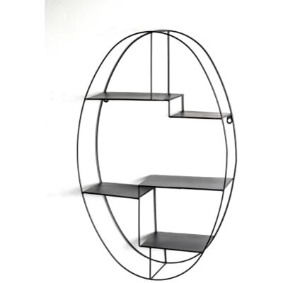HAKU wandplank zwart, metaal Dim.: L 44 cm x H 71 cm x D 16 cm, Stijl: Modern HAKU wandplank zwart, metaal Dim.: L 44 cm x H 71 cm x D 16 cm, Stijl: Modern