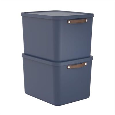 Rotho Maloja set van 2 opbergdozen 55 liter met deksel 53,5 x 40 x 34 cm (l x b x h) Rotho Maloja set van 2 opbergdozen 55 liter met deksel 53,5 x 40 x 34 cm (l x b x h)