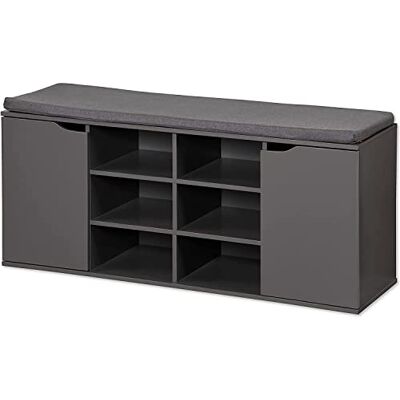 Kesper Schoenenkast met zitkussen Materiaal: vezelplaat Afmetingen: L 103,5 x H 48 x L 29,5 cm Kleur: grijs 15919 13 Kesper Schoenenkast met zitkussen Materiaal: vezelplaat Afmetingen: L 103,5 x H 48 x L 29,5 cm Kleur: grijs 15919 13