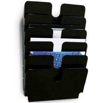 Durable Flexiplus 1700014061 wandstandaard, bestaande uit 6 vakken, A4, liggend formaat, zwart Durable Flexiplus 1700014061 wandstandaard, bestaande uit 6 vakken, A4, liggend formaat, zwart