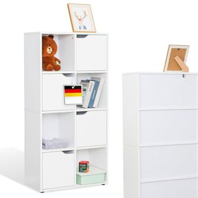 KARAT Elegant opbergrek met meerdere vakken, kubusvormig slaapkamerboekenkast met veiligheidsgordel, kantelbeveiliging (Connecticut wit, 30 x 60 x 120,5 cm (b x h x h) (8 vakjes)) KARAT Elegant opbergrek met meerdere vakken, kubusvormig slaapkamerboekenkast met veiligheidsgordel, kantelbeveiliging (Connecticut wit, 30 x 60 x 120,5 cm (b x h x h) (8 vakjes))