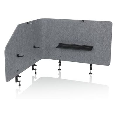 hjh OFFICE Akustik 891015 FLEXMIUT T TOP stoffen tafelwand, 50 x 160 cm, te gebruiken als hoek- of frontverdeler, grijs hjh OFFICE Akustik 891015 FLEXMIUT T TOP stoffen tafelwand, 50 x 160 cm, te gebruiken als hoek- of frontverdeler, grijs