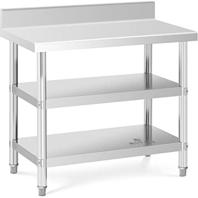 Royal Catering RCAT-100/60-SPS3SH Werktafel van roestvrij staal, met achterwand, 100 x 60 x 16,5 cm, 500 kg, 2 planken Royal Catering RCAT-100/60-SPS3SH Werktafel van roestvrij staal, met achterwand, 100 x 60 x 16,5 cm, 500 kg, 2 planken