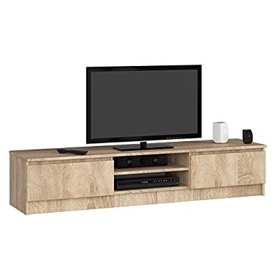 AKORD TV-kast K-160 Klassieke TV TV-bank Moderne tv H33 x B160 x D40 cm, Gewicht 30 kg Kleur: Sonoma eiken AKORD TV-kast K-160 Klassieke TV TV-bank Moderne tv H33 x B160 x D40 cm, Gewicht 30 kg Kleur: Sonoma eiken