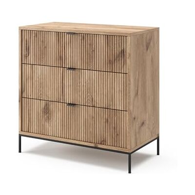 Vicco Commode "Eliza", Viking eiken, 80 x 81,2 cm Met 3 laden, voor opslag en organisatie in de woonkamer of slaapkamer Vicco Commode "Eliza", Viking eiken, 80 x 81,2 cm Met 3 laden, voor opslag en organisatie in de woonkamer of slaapkamer