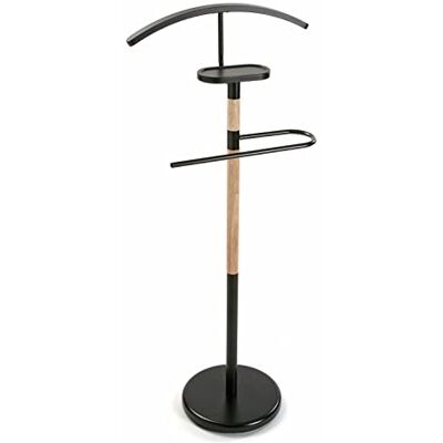 Versa Holstebro Multifunctionele nachthemd met 2 zitstokken, kledingkast voor heren- of dameskleding, slaapkamertas, afmetingen (h x b x l) 112 x 28,8 x 46,5 cm, metaal en hout, kleur: zwart Versa Holstebro Multifunctionele nachthemd met 2 zitstokken, kledingkast voor heren- of dameskleding, slaapkamertas, afmetingen (h x b x l) 112 x 28,8 x 46,5 cm, metaal en hout, kleur: zwart