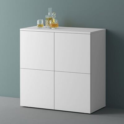 Mai & Mai Opbergkast dressoir, commode, wit, mat, 76 cm Opbergrek, 4 deuren en 8 vakken, verstelbare verdeler, kast woonkamer eetkamer, 76 x 36,4 x 76 cm, SR04 Mai & Mai Opbergkast dressoir, commode, wit, mat, 76 cm Opbergrek, 4 deuren en 8 vakken, verstelbare verdeler, kast woonkamer eetkamer, 76 x 36,4 x 76 cm, SR04