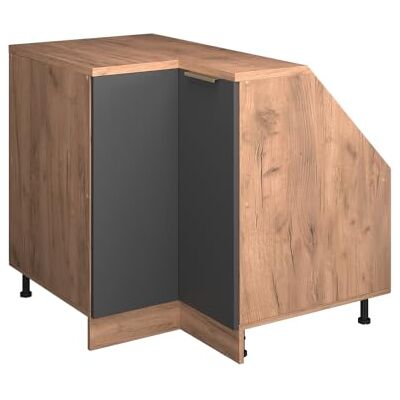 Vicco Opbergkast onder helling, hoekkast Rion, antraciet-goud/eik goud, L 75,6 x D 60 cm met 1 deur, ruimtebesparend voor zolderruimtes Vicco Opbergkast onder helling, hoekkast Rion, antraciet-goud/eik goud, L 75,6 x D 60 cm met 1 deur, ruimtebesparend voor zolderruimtes