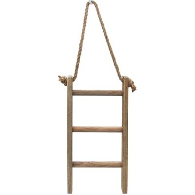 Spetebo Decoratieve houten ladder met 3 treden, landhuisdesign, 40 x 20 cm, mini-ladder van natuurlijk hout, om op te hangen of neer te zetten, miniatuurladder, vintage, bohemien, Scandi, standaard Spetebo Decoratieve houten ladder met 3 treden, landhuisdesign, 40 x 20 cm, mini-ladder van natuurlijk hout, om op te hangen of neer te zetten, miniatuurladder, vintage, bohemien, Scandi, standaard