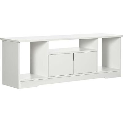 HOMCOM TV-bank, modern design, 120 x 30 x 41 cm, wit HOMCOM TV-bank, modern design, 120 x 30 x 41 cm, wit