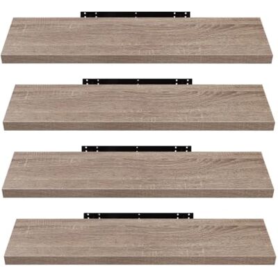 EUGAD 4-delig zwevend wandrek van hout, 120 x 22,9 x 3,8 cm, gele eik 0120QJ-4 EUGAD 4-delig zwevend wandrek van hout, 120 x 22,9 x 3,8 cm, gele eik 0120QJ-4