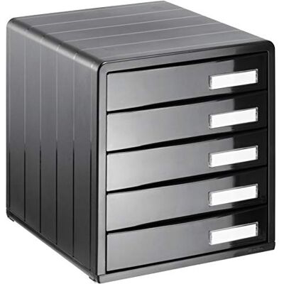 Rotho Timeless Ladebox / bureaubox met 5 laden, kunststof (PS), BPA-vrij, antraciet, 34,5 x 29,0 x 32,0 cm Rotho Timeless Ladebox / bureaubox met 5 laden, kunststof (PS), BPA-vrij, antraciet, 34,5 x 29,0 x 32,0 cm