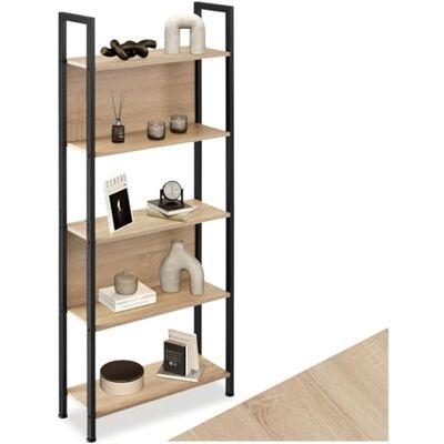 tectake Wandstelling boekenrek Westport – 62 x 24 x 165,5 cm – industrie – lichtbruin – 404709 tectake Wandstelling boekenrek Westport – 62 x 24 x 165,5 cm – industrie – lichtbruin – 404709