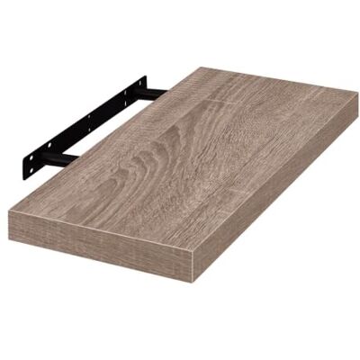 EUGAD Wandrek van MDF, decoratief opbergrek, zwevend, 60 cm lang, eiken EUGAD Wandrek van MDF, decoratief opbergrek, zwevend, 60 cm lang, eiken