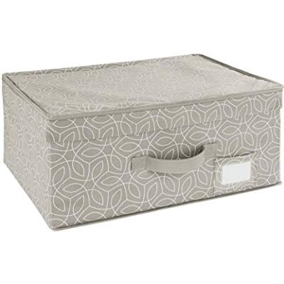 WENKO Opbergdozen, weegschaal, opbergmand met deksel, polypropyleen, 44 x 19 x 33 cm, taupe WENKO Opbergdozen, weegschaal, opbergmand met deksel, polypropyleen, 44 x 19 x 33 cm, taupe