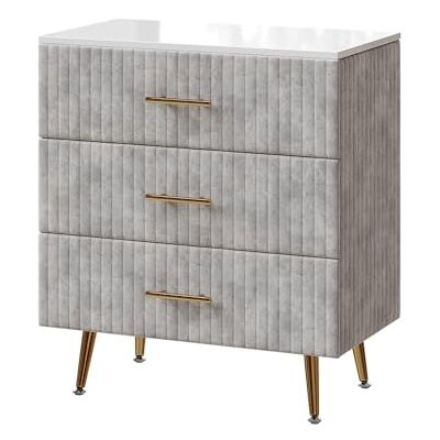 Vicco Commode "Velia", grijs, 70 x 78,5 cm Met 3 laden, voor het opbergen van kleding en alledaagse voorwerpen Vicco Commode "Velia", grijs, 70 x 78,5 cm Met 3 laden, voor het opbergen van kleding en alledaagse voorwerpen