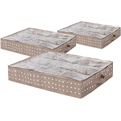 Compactor Set van 3 Rivoli schoenenopberghoezen, beige, 76 x 60 x H 15 cm, RAN4481_BROWN Compactor Set van 3 Rivoli schoenenopberghoezen, beige, 76 x 60 x H 15 cm, RAN4481_BROWN