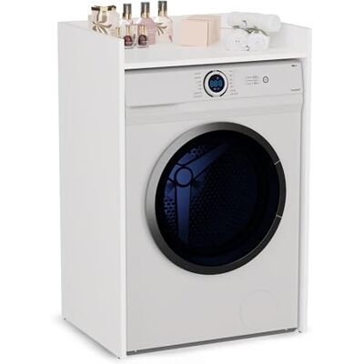 CDF Wasmachine- en droogkast, hoge badkamermeubel, rek voor moderne wasmachine, meubels voor badkamer, keuken, bijkeuken, wit, 50 x 64 x 97,5 cm CDF Wasmachine- en droogkast, hoge badkamermeubel, rek voor moderne wasmachine, meubels voor badkamer, keuken, bijkeuken, wit, 50 x 64 x 97,5 cm