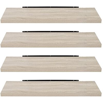 EUGAD 4-delig zwevend wandrek van hout, 80 x 22,9 x 3,8 cm, Sonoma eiken 0046QJ-4 EUGAD 4-delig zwevend wandrek van hout, 80 x 22,9 x 3,8 cm, Sonoma eiken 0046QJ-4