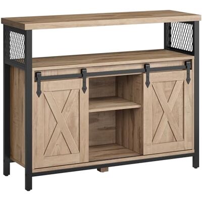 VASAGLE Buffet, Meuble de Rangement, Portes Coulissantes, 3 Étagères Keukenkast, 33 x 100 x 80 cm, verstelbare poten, woonkamer, Kameel Bruin, Daxton collectie LSC092B50 VASAGLE Buffet, Meuble de Rangement, Portes Coulissantes, 3 Étagères Keukenkast, 33 x 100 x 80 cm, verstelbare poten, woonkamer, Kameel Bruin, Daxton collectie LSC092B50