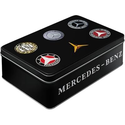 ART Mercedes-Benz Retro platte voorraaddoos, 2,5 liter, logo's, cadeau-idee voor Mercedes-Benz fans, officieel gelicentieerd product (OLP), metalen container met deksel, vintage design ART Mercedes-Benz Retro platte voorraaddoos, 2,5 liter, logo's, cadeau-idee voor Mercedes-Benz fans, officieel gelicentieerd product (OLP), metalen container met deksel, vintage design