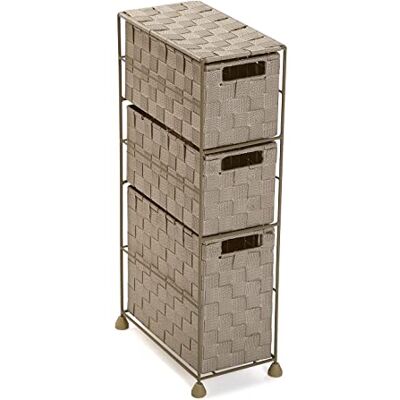 Versa Mannheim Extra badkamerkast met 3 laden voor het organiseren, moderne en grappige opslag, afmetingen (H x B x B) 57 x 28 x 15,5 cm, metaal en nylon, kleur beige Versa Mannheim Extra badkamerkast met 3 laden voor het organiseren, moderne en grappige opslag, afmetingen (H x B x B) 57 x 28 x 15,5 cm, metaal en nylon, kleur beige