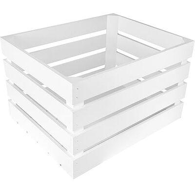Creative Houten kist, wit, 50 x 40 x 30 cm, opbergdoos, decoratieve doos Creative Houten kist, wit, 50 x 40 x 30 cm, opbergdoos, decoratieve doos