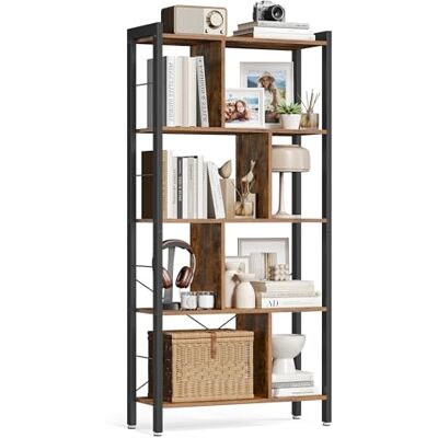 VASAGLE LBC12BX Boekenrek, rek met 4 niveaus, opbergkast voor woonkamer, kantoor, kinderkamer, eenvoudige montage, industriële stijl, frame van staal, rustiek bruin en zwart VASAGLE LBC12BX Boekenrek, rek met 4 niveaus, opbergkast voor woonkamer, kantoor, kinderkamer, eenvoudige montage, industriële stijl, frame van staal, rustiek bruin en zwart