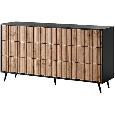 Selsey Commode van zwart hout 154 cm Selsey Commode van zwart hout 154 cm