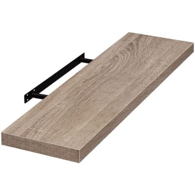 EUGAD Wandrek van MDF, decoratief opbergrek, drijvend, 100 cm lang, eiken EUGAD Wandrek van MDF, decoratief opbergrek, drijvend, 100 cm lang, eiken
