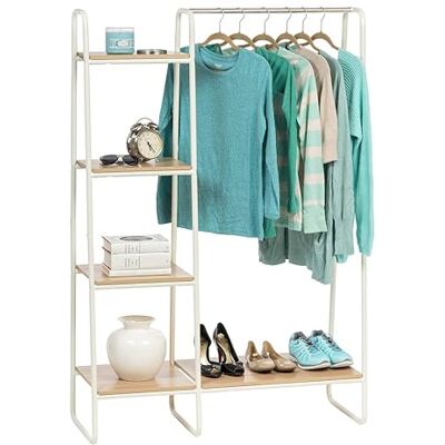Iris Ohyama Movian, Metalen kapstok met planken en plank / kapstok, Design, Kantoor, Woonkamer, Entree Metal Garment Rack PI-B3 Lichtbruin Iris Ohyama Movian, Metalen kapstok met planken en plank / kapstok, Design, Kantoor, Woonkamer, Entree Metal Garment Rack PI-B3 Lichtbruin
