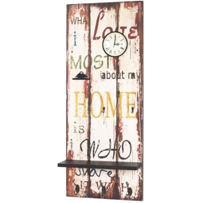 HAKU Moebel 89715 Wandgarderobe, MDF/staal, vintage, 14 x 40 x 100 cm HAKU Moebel 89715 Wandgarderobe, MDF/staal, vintage, 14 x 40 x 100 cm