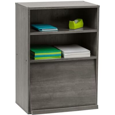 Iris Ohyama , Kast met 2 planken en vouwdeuren / Houten kast / Vouwplank / Opbergkast, In hoogte verstelbare plank 3,2 cm, Kantoor, Woonkamer Flap Rack CHR-1 Grijs Eiken Iris Ohyama , Kast met 2 planken en vouwdeuren / Houten kast / Vouwplank / Opbergkast, In hoogte verstelbare plank 3,2 cm, Kantoor, Woonkamer Flap Rack CHR-1 Grijs Eiken